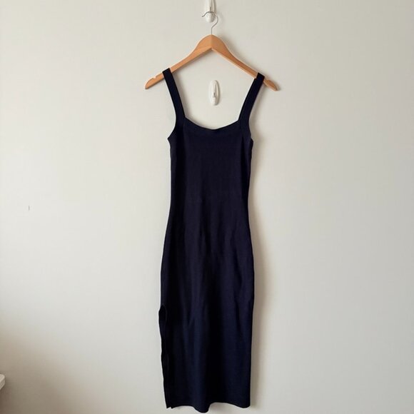 Aritzia Babaton Chase Knit Midi Dress Dark Navy Blue Size Small - Picture 7 of 10